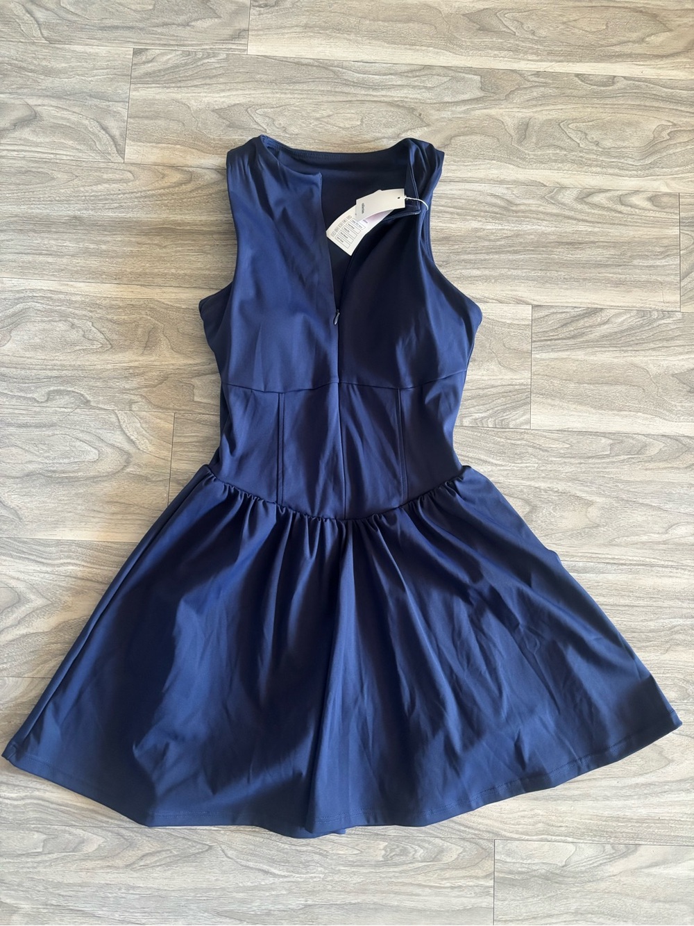 Classic Navy Sleeveless Fit-and-Flare Dress - Women